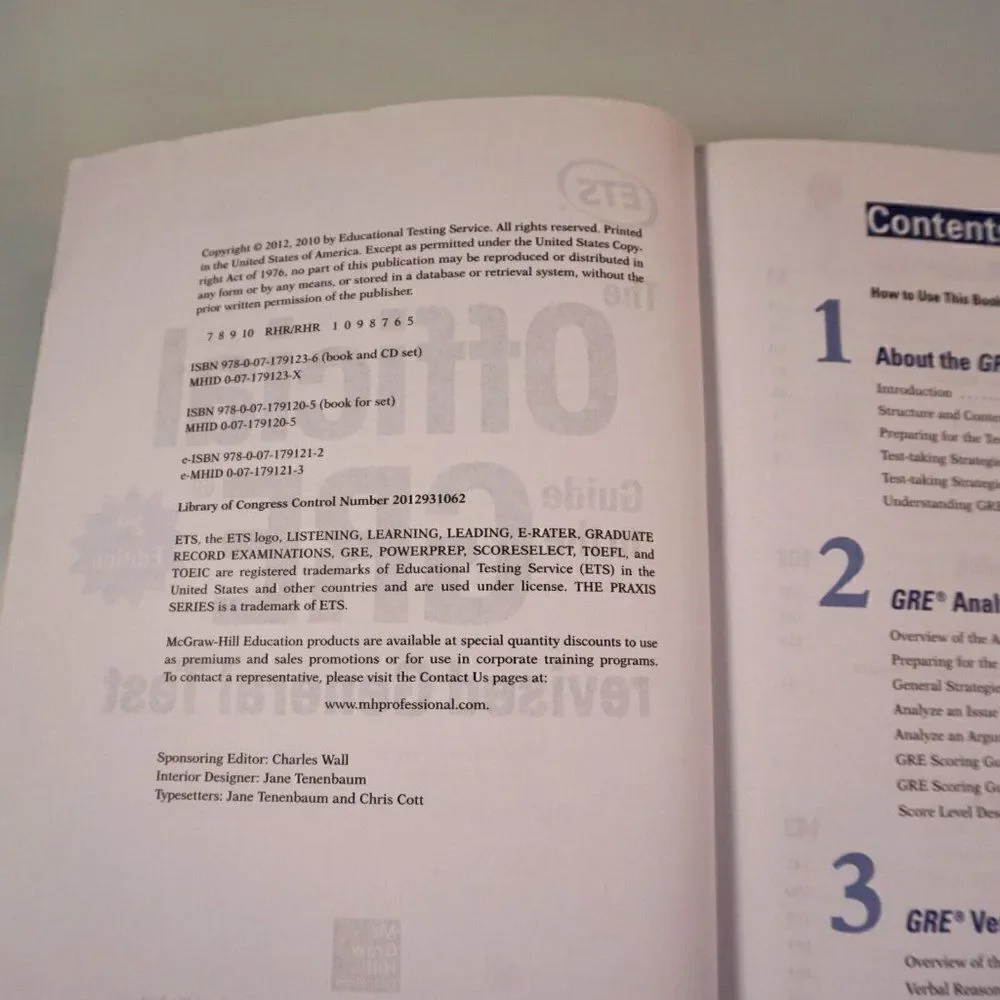 The Official Guide to the GRE Revised General Test 2nd Edition With CD 2012 PB